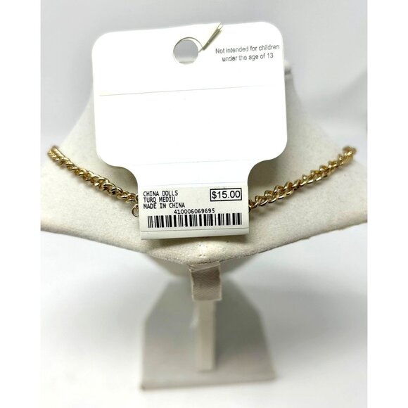 Vintage Charming Charlie Faux Jade Acrylic Stones & Gold Tone Chain - Picture 4 of 7